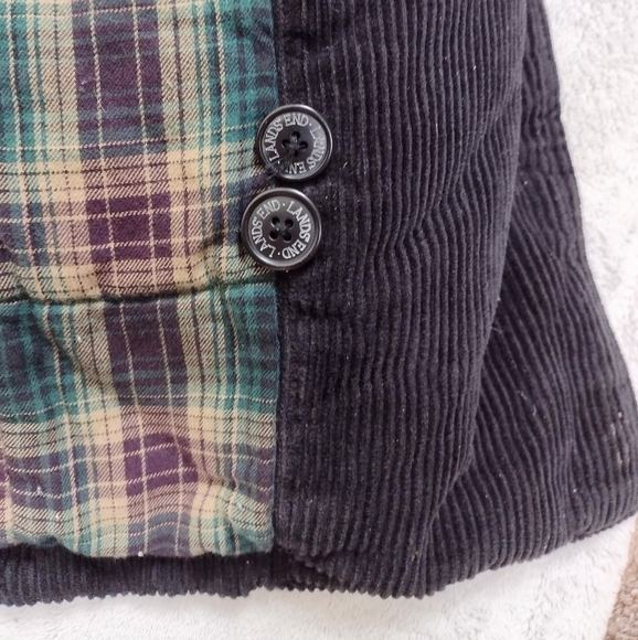 Lands' End Dark Brown Button Down Corduroy Fleece Lined Jacket Sz S - Picture 9 of 14